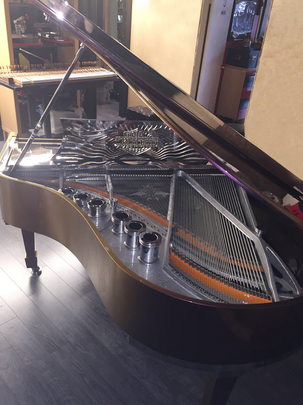 HarleyDavidsonPiano_TopView Harley Davidson Custom Piano for Sale!